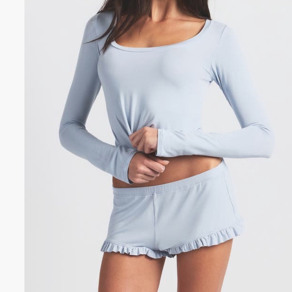 SKIMS Scoop Neck Sleep Set | Zen Blue
